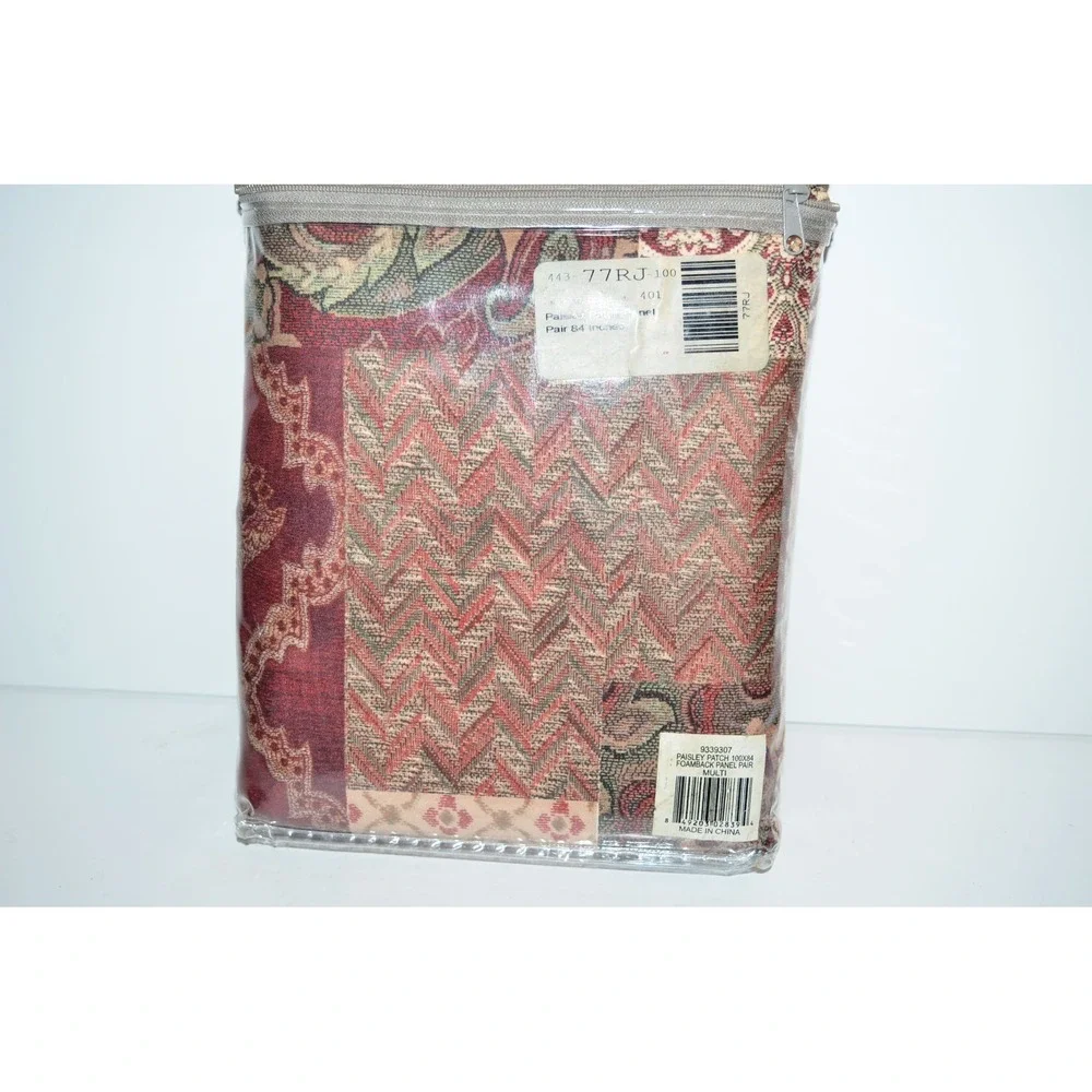 Bedford Manor Paisley patch 50x84 Curtains Panels Polyester One set Vtg